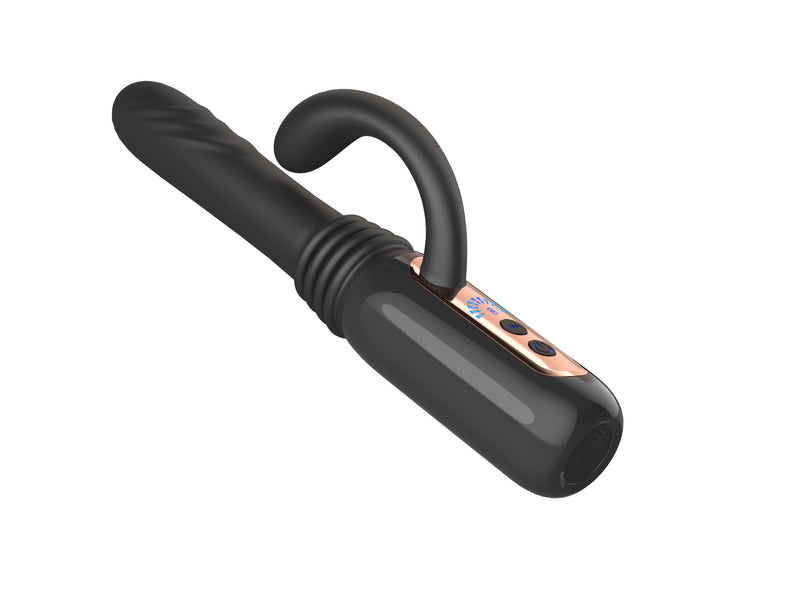 Thrusting rabbit vibrator with suction cup base