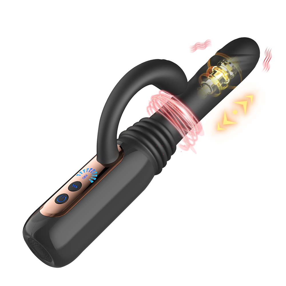 Thrusting rabbit vibrator with suction cup base