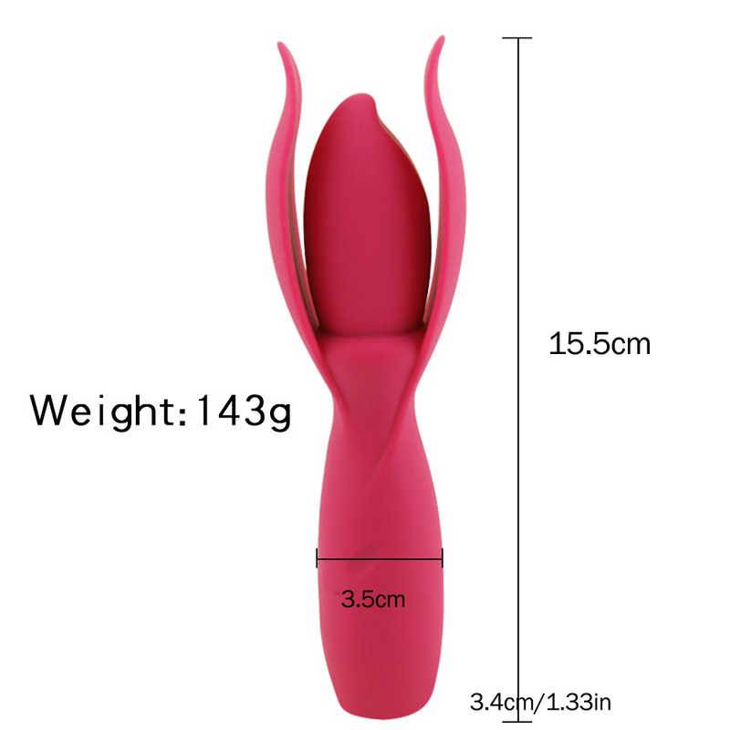 Petal clitoral vibrator with flexible tips