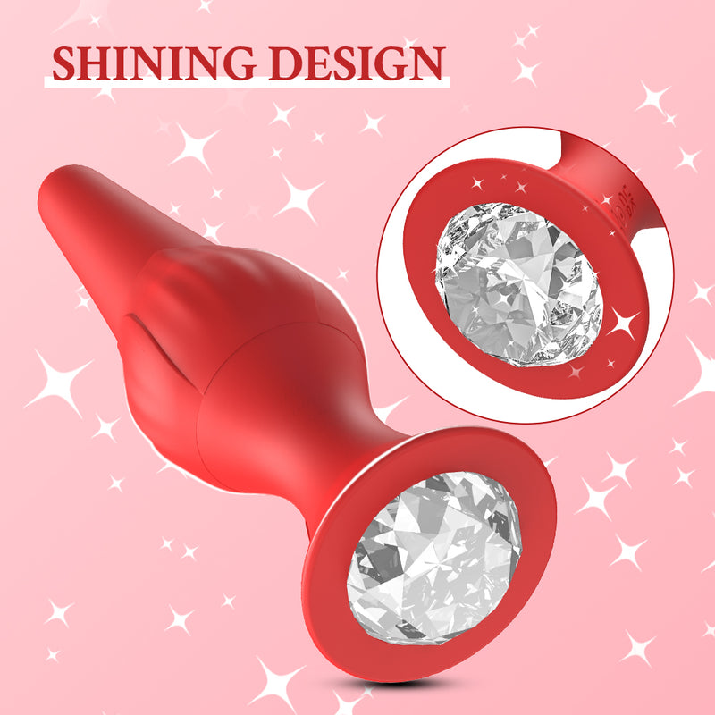 App-controlled vibrating butt plug with jeweled base