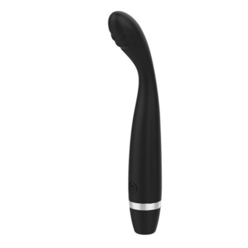 Slim curved G-spot vibrator with textured tip