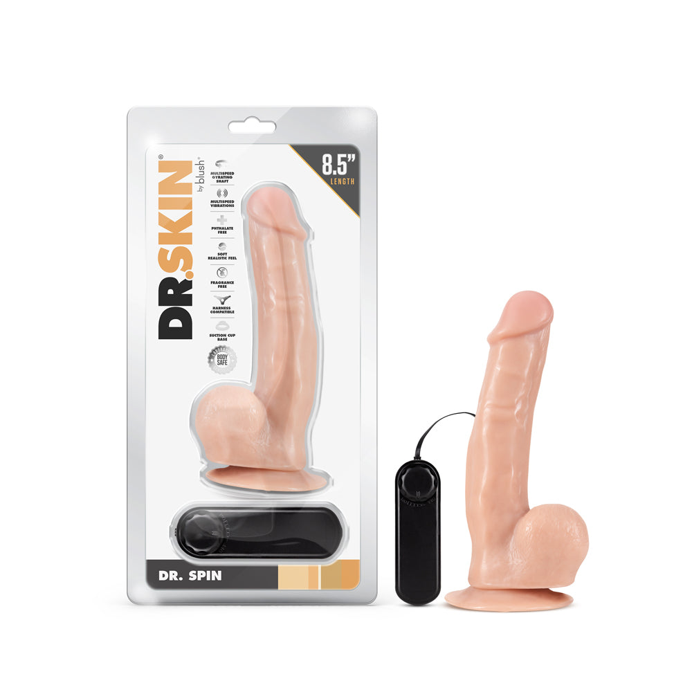 Dr. Skin Dr. Spin 8.5 in. Gyrating Realistic Dildo with Balls Beige