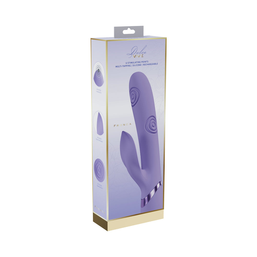 VIVE Fronda Rechargeable G-Spot and Tapping Leaf Clit Stimulator Lavender