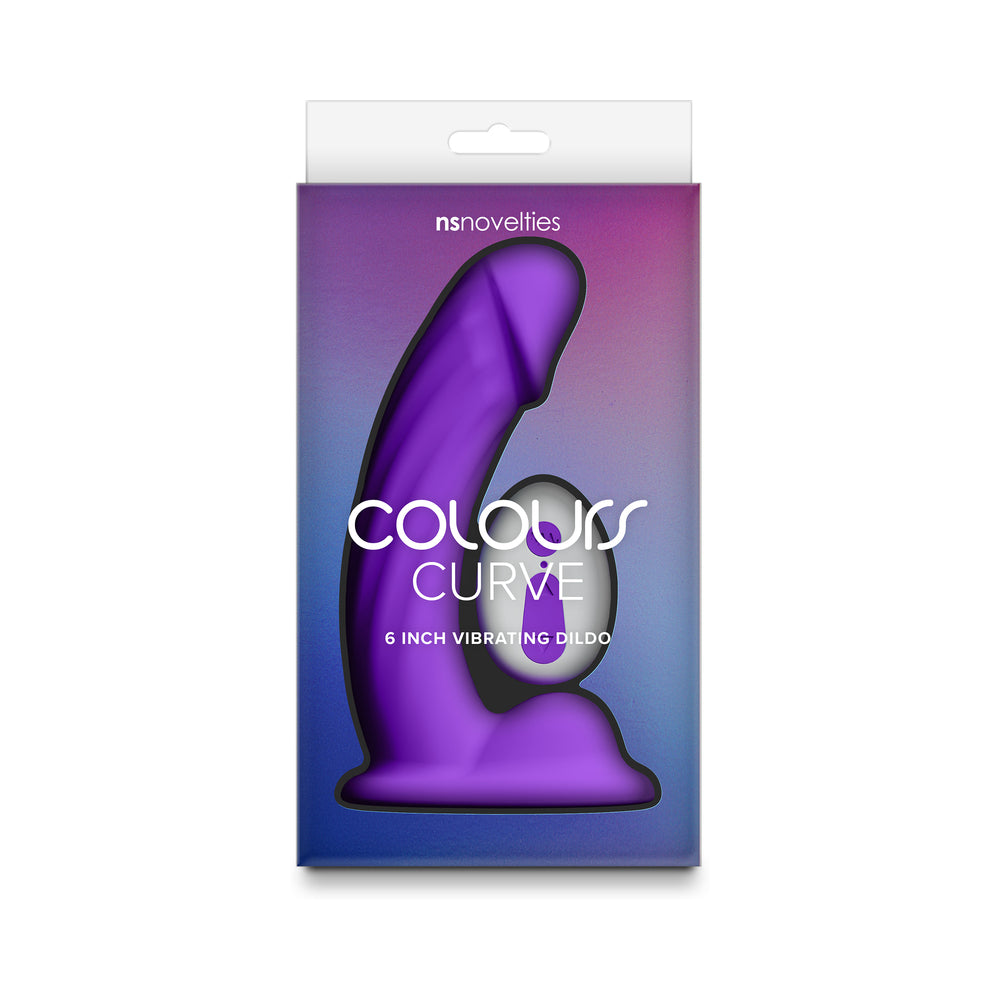 Colours Curve Vibrating 6 in. Dildo Purple