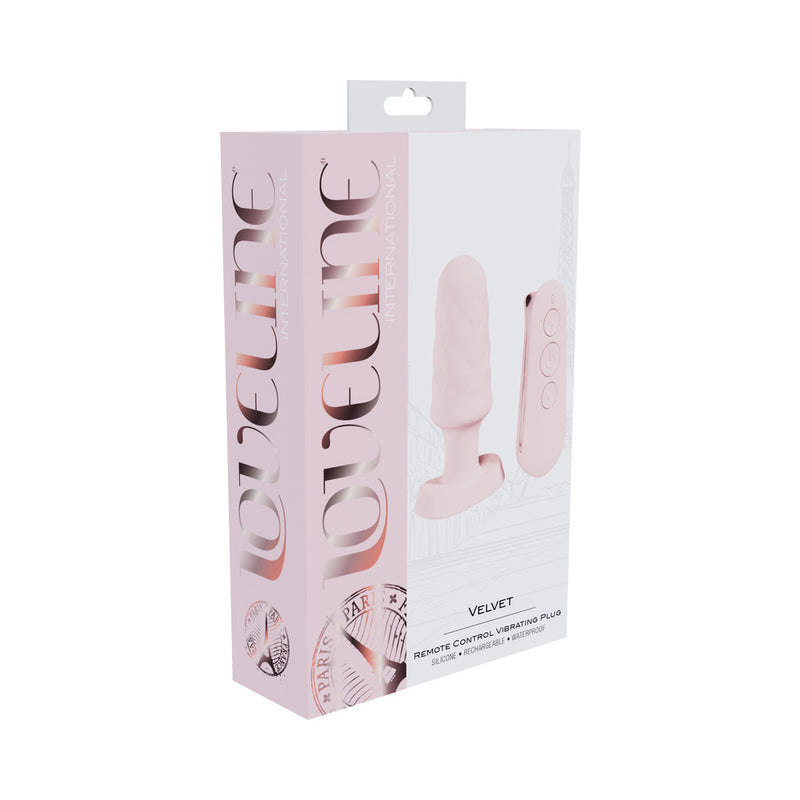 Loveline Velvet Rechargeable Silicone Remote Control Vibrating Plug Pink