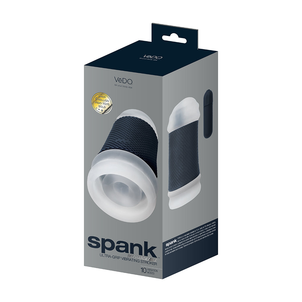 VeDO Spank Rechargeable Vibrating Stroker Clear