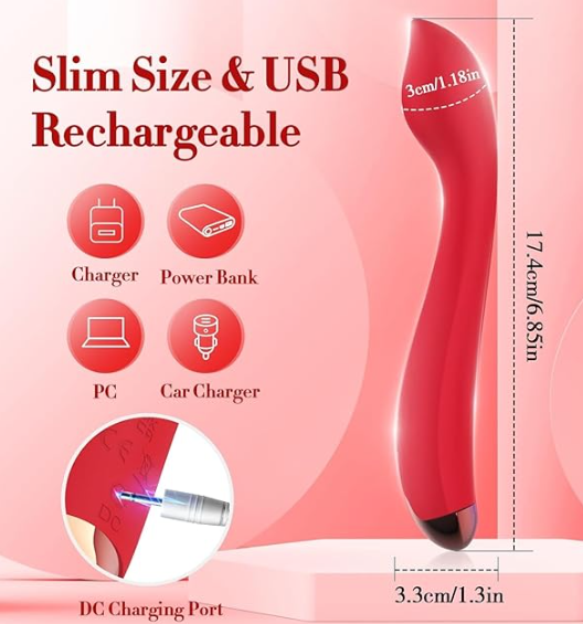 Flexible G-spot vibrator with 10 modes