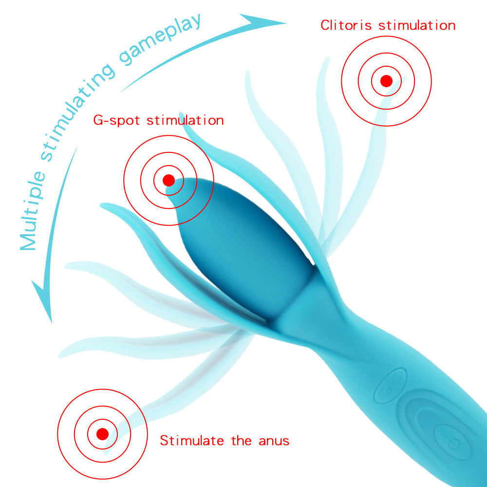 Petal clitoral vibrator with flexible tips