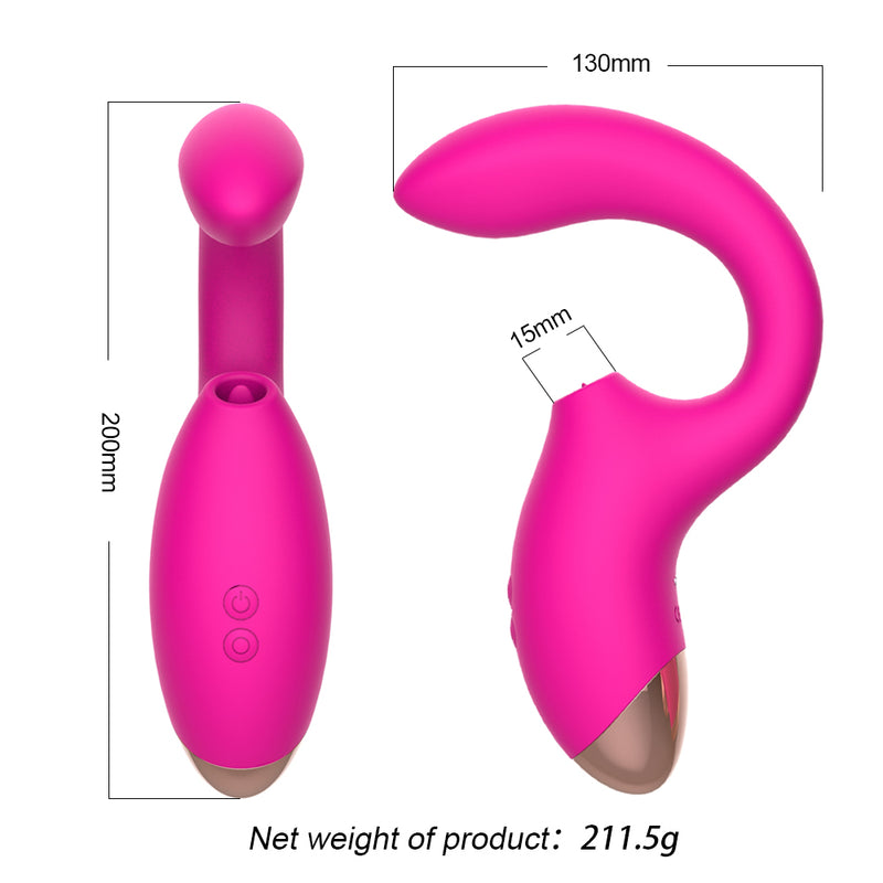 Dual-action clitoral and G-spot vibrator