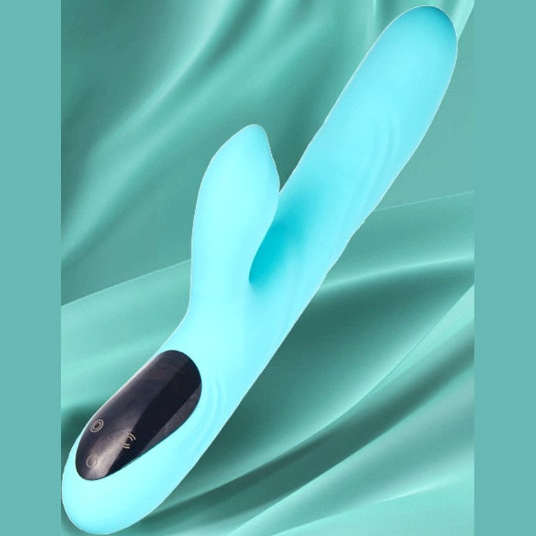 Rabbit vibrator with suction and thrusting shaft