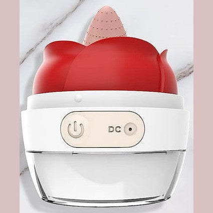 Rose clitoral stimulator with licking tongue